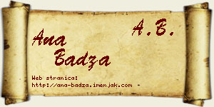 Ana Badža vizit kartica